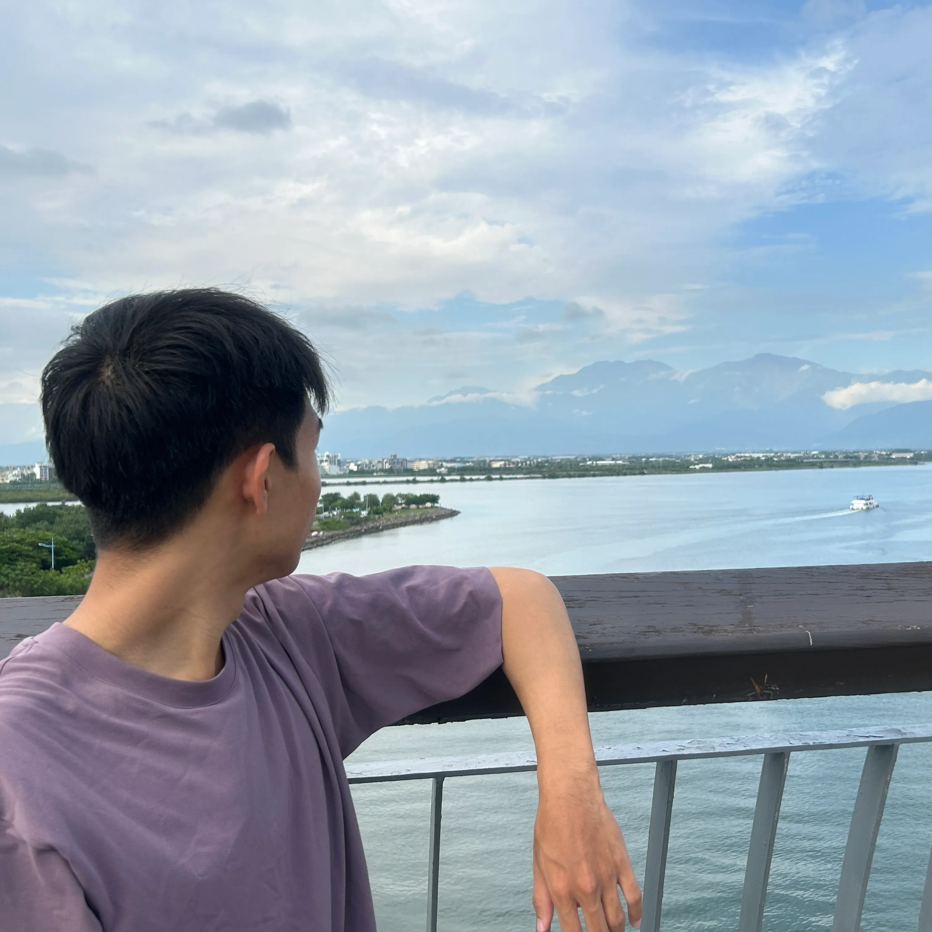 Gazing toward Mount Beidawu from the Dapeng Bay Cross-Sea Bridge, summer 2026