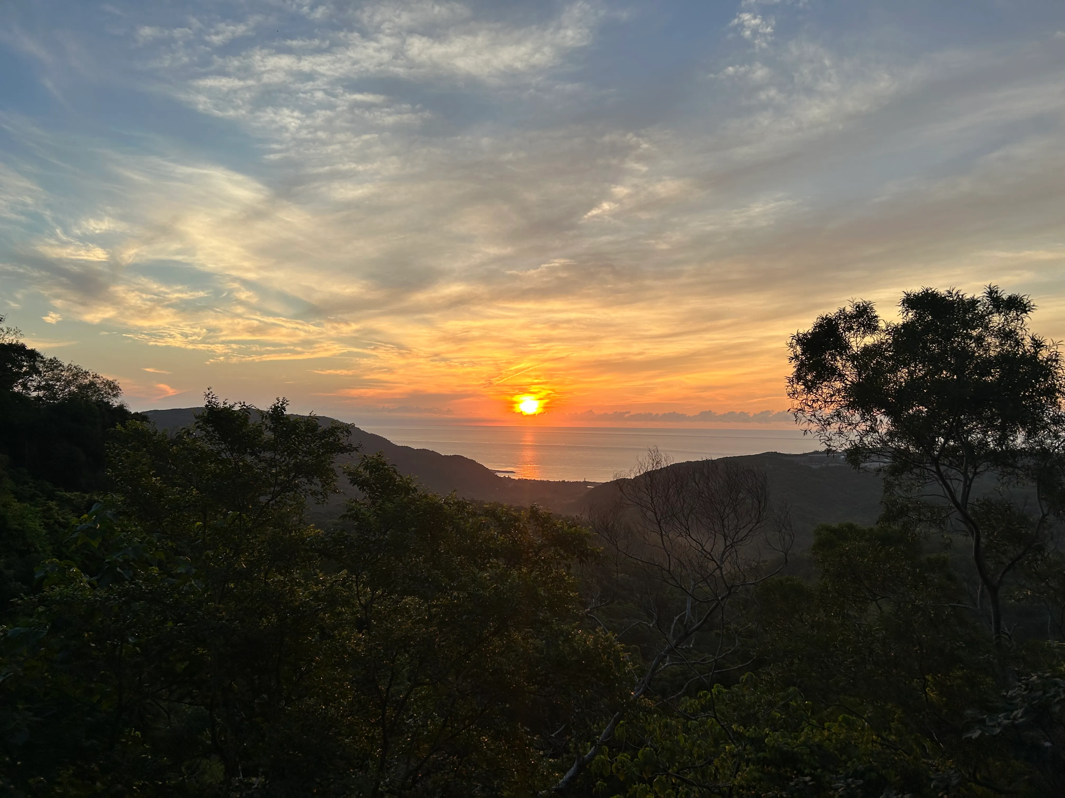Sunrise over a mountain ridge